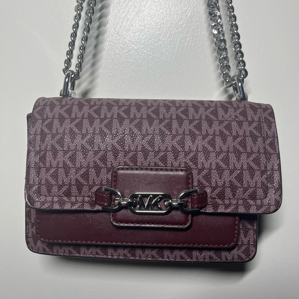 Michael Kors Burgundy Crossbody Bag with Chain Strap